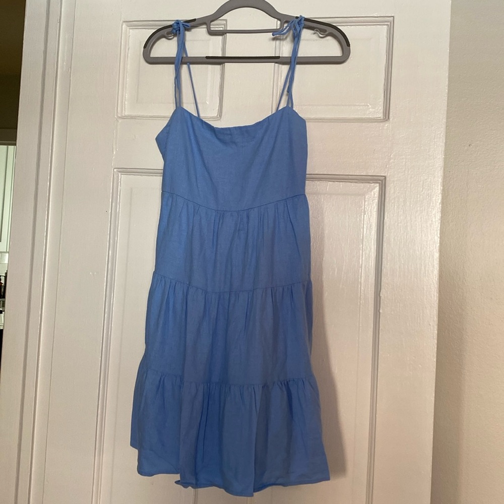 Abercrombie Linen Blend Tie Strap Dress S